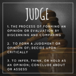 Judge, judgment defined, critical, opinion